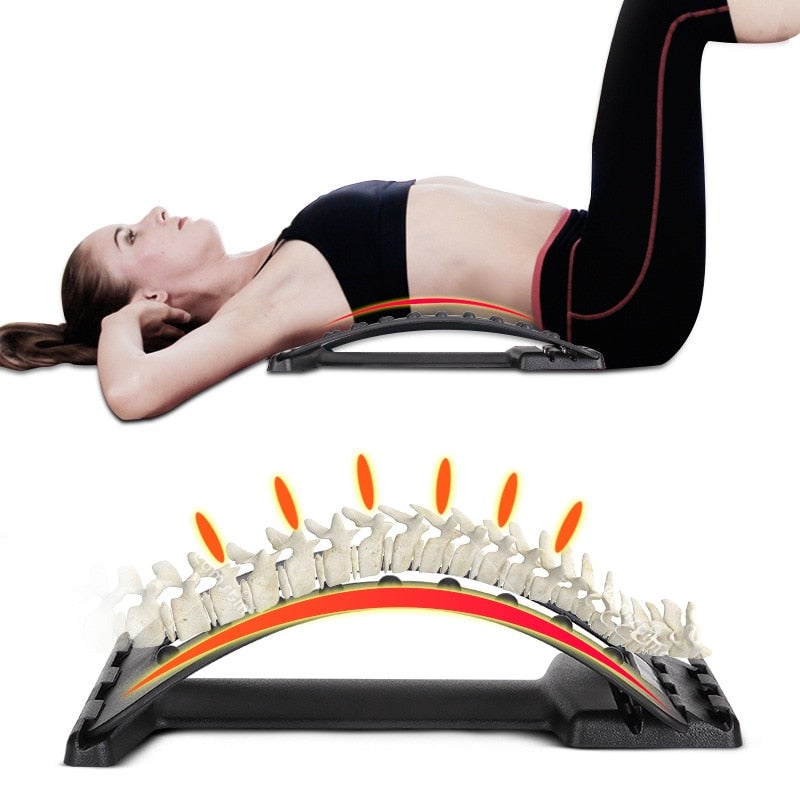 Back Massager Equipment Men Women Waist Stretch Traction Massage Tools  Fitness Lumbar Support Relaxation Spine Pain Relief